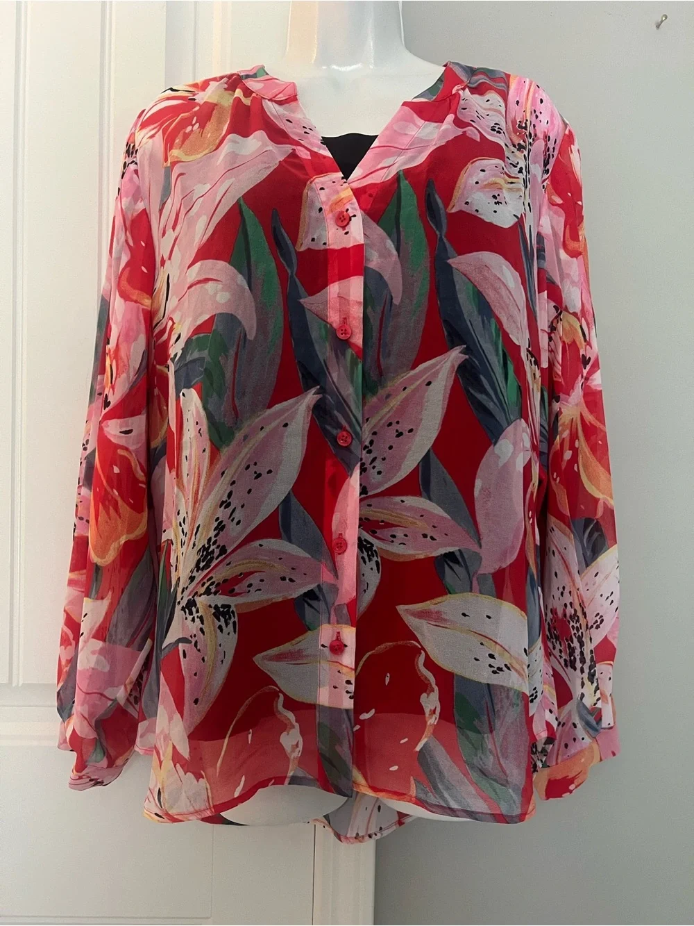 NWOT CHICOS DREAMY LILY TOP BLOUSE SZ 2/12/LG MSRP $99 - Picture 2 of 12